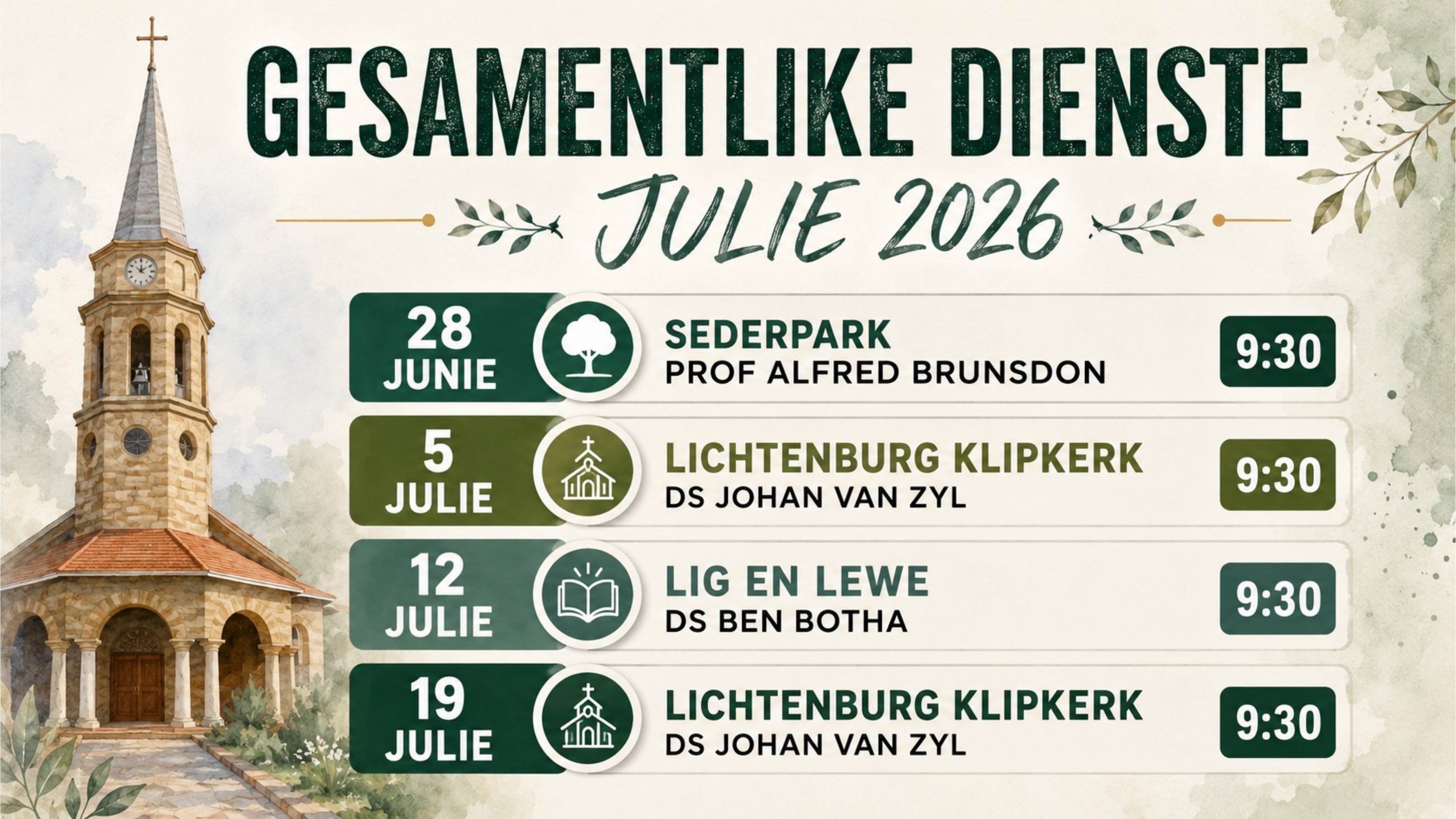 klipkerk Lichtenburg Weeknuus